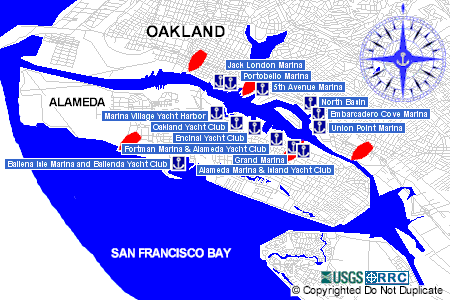 Alameda Marina and Yacht Club Map